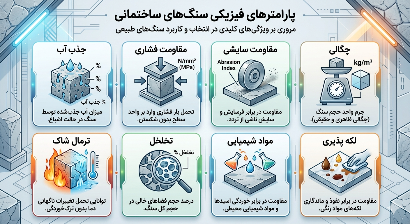 خواص فیزیکی سنگ‌های ساختمانی